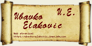 Ubavko Elaković vizit kartica
